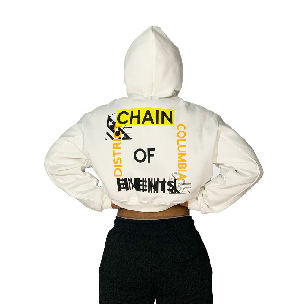 Barcode Hooded Crop-top