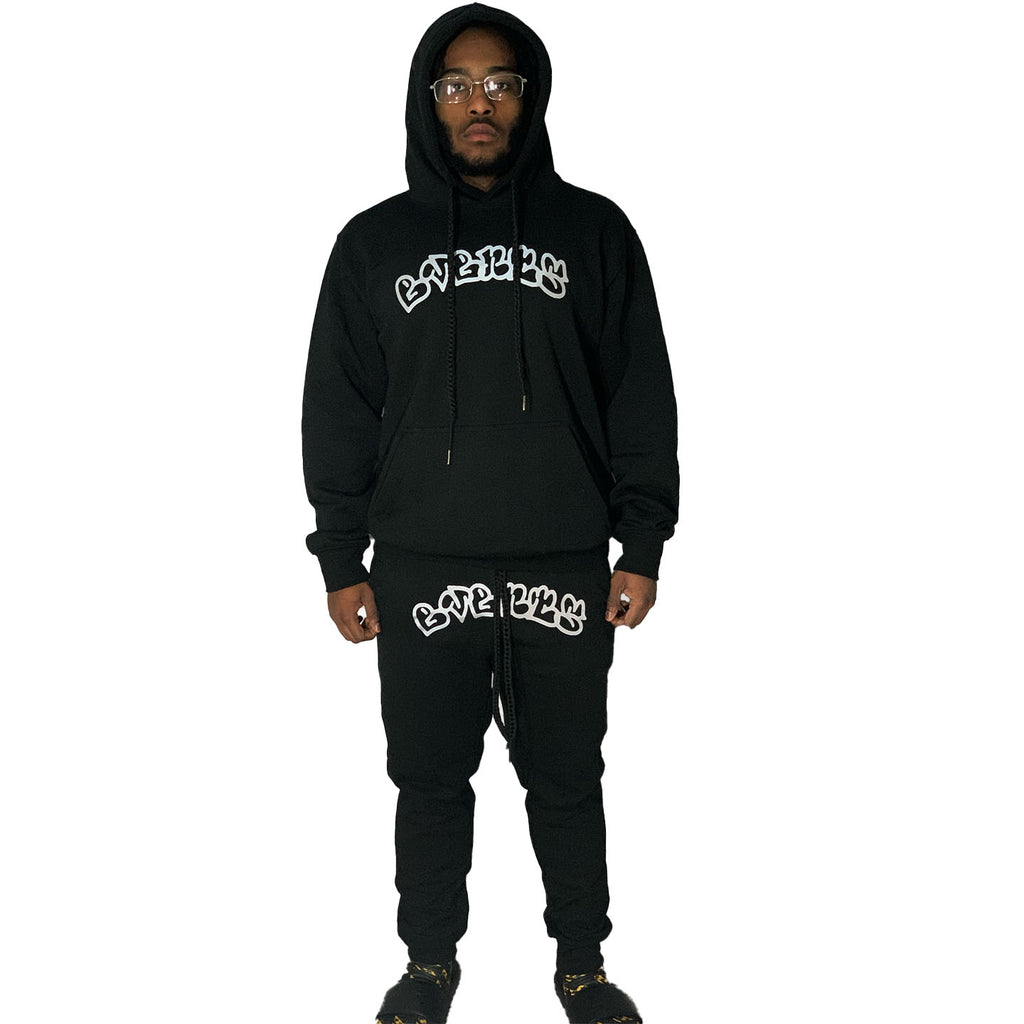 Black Graffiti Jogging Suit