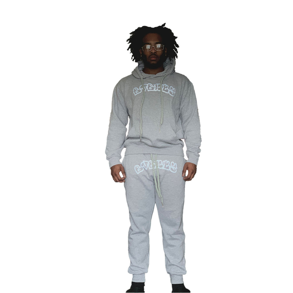 Gray Graffiti Jogging Suit